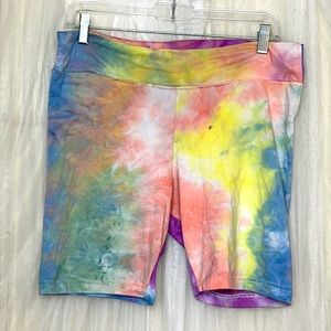 🌞 Sweet colorful tie-dyed shorts high-rise activewear or casual women size L